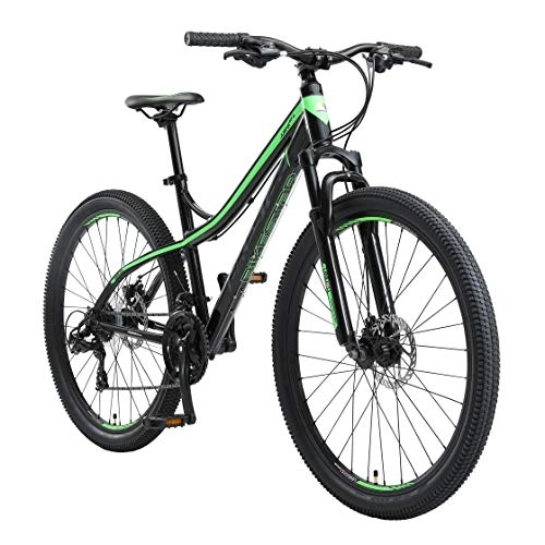 Mountain Bike : BIKESTAR Hardtail Mountain Bike in Alluminio, Freni a Disco, 27.5" | Bicicletta MTB Telaio 17" Cambio Shimano a 21 velocità | Nero Verde