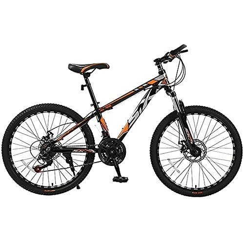Mountain Bike : BVDOYFYJ ​Mountain Bike da Uomo, Telaio in Alluminio, Mountain Bike per Tutti i Terreni a 21 velocità, Ruote da 24 Pollici, per Giovani e Adulti, Arancione