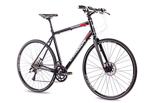 Mountain Bike : Chrisson, bicicletta da cross-bike da 28 pollici Roadgun 2.0 con 18 marce, Shimano Deore XT / SORA, colore nero, dimensioni telaio: 50 cm