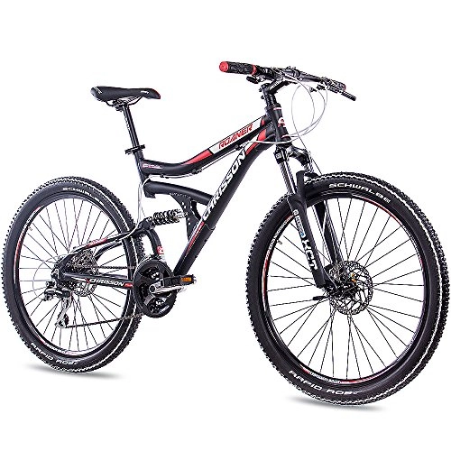 Mountain Bike : Chrisson Roaner 2016 Bicicletta Mountain Bike in alluminio, 66 cm (26"), completamente unisex con cambio Shimano a 24 velocità, 2 freni a disco, colore nero opaco