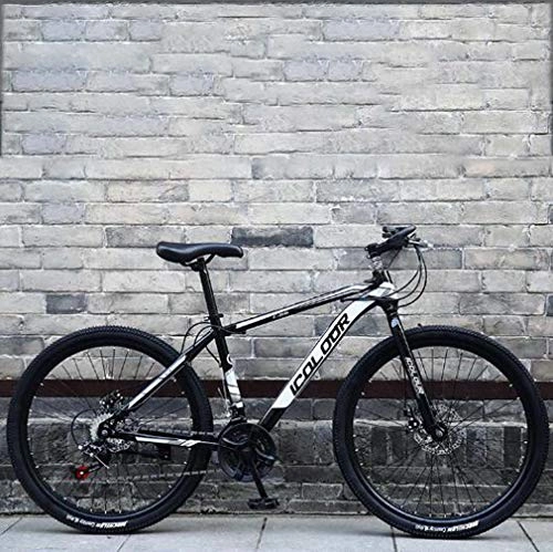 Mountain Bike : Cloth-YG - Mountain bike pieghevole a velocità variabile, telaio in lega di alluminio, doppio freno a disco, bicicletta da spiaggia, motoslitta da 26 pollici, Nero , 21 speed