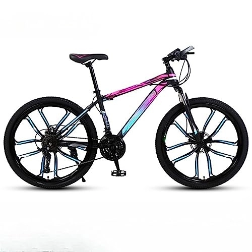 Mountain Bike : DADHI Mountain bike da esterno da 26 pollici, bicicletta ammortizzante, telaio in acciaio ad alto tenore di carbonio, per uomo e donna, portata 120 kg (purple 21 speeds)