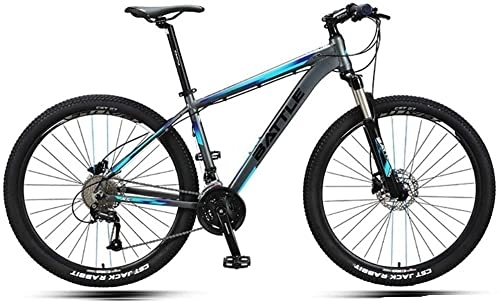 Mountain Bike : dtkmkj Mountain bike Hardtail da 27, 5 pollici, per adulti, freno a doppio disco, telaio in alluminio, sedile regolabile, blu, 27 velocità