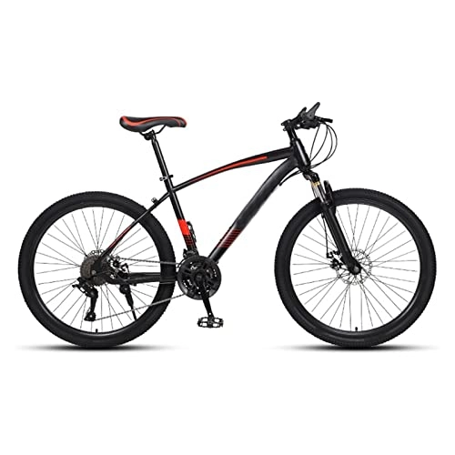 Mountain Bike : DXDHUB Mountain Bike ammortizzante, corpo in acciaio, ruote da 24", 21-30 Shifting, freni a disco meccanici anteriori e posteriori, unisex, nero. (Colore: A, diametro ruota: 24")