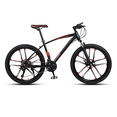 Mountain Bike : DXDHUB Mountain Bike ammortizzante, corpo in acciaio, ruote da 24", 21-30 Shifting, freni a disco meccanici anteriori e posteriori, unisex, nero. (Colore: B, diametro ruota: 26 pollici.)