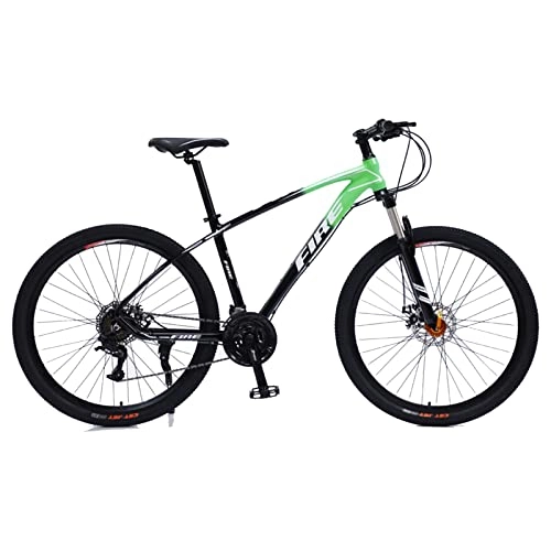 Mountain Bike : EASSEN Mountain bike per adulti, 27 velocità, 26 / 27, 5 / 29 pollici, telaio in alluminio leggero con doppio freno a disco meccanico, sedile regolabile per uomini adulti e Wome nero verde - 79, 7 cm
