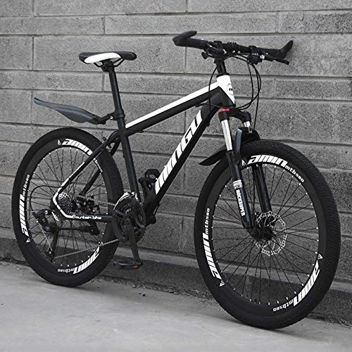 Mountain Bike : Elegante Mountain Bike, Telaio in Acciaio al Carbonio con Cambio a 27 velocità Bicicletta per Adulti Bicicletta da Fondo per Esterni, Bianco, 26 Pollici