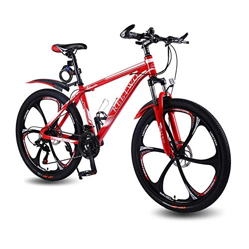 Mountain Bike : EUSIX MTB REETWO R1 Mountain Bike 21 velocit per Uomini e Donne con Ruote da 26"con Sospensione e Freno a Disco (Rosso)