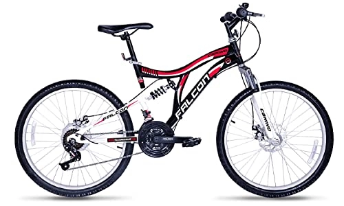 Mountain Bike : Falcon - Bicicletta da mountain bike, 26 pollici, 21 marce, freno a disco meccanico, con ammortizzatore