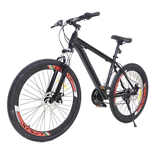 Mountain Bike : Fetcoi Bicicletta mountain bike da 26 pollici, 21 marce, per ragazzi e ragazze, 165-185 cm, colore nero