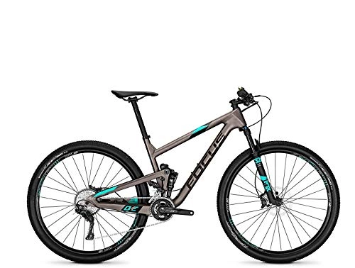 Mountain Bike : Focus O1E SL 29 Fully Mountain Bike Bicicletta titanio opaco / aquablue 2018, 42
