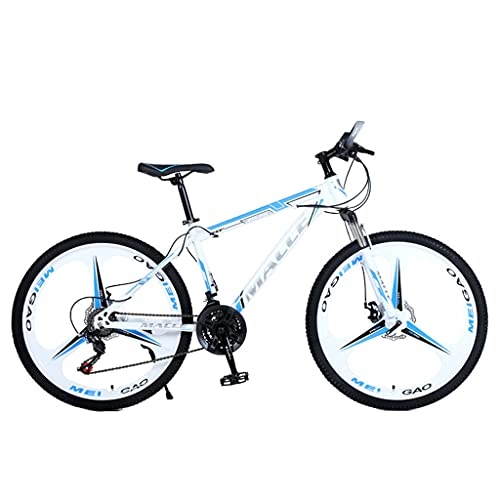 Mountain Bike : Freno a disco meccanico per bicicletta a tre ruote in acciaio ad alto tenore di carbonio (nero rosso; nero verde; nero blu; bianco blu 24 / 26 pollici 21 / 24 / 27 velocità 170 * 100 * 80-100 cm) biciclet