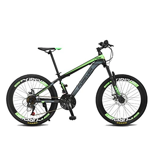 Mountain Bike : FUFU Bici da 24"Bici da Esterno, Mountain Bike Regolabile, Sistema 24 velocità, Rosso, Verde (Color : Green)