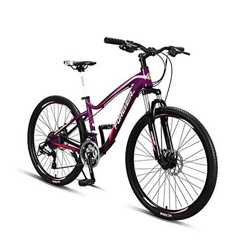 Mountain Bike : FUFU Mountain Bike Studente Adulto Femminile velocità variabile velocità Fuoristrada da Corsa in Lega di Alluminio 27 velocità (Color : Purple)