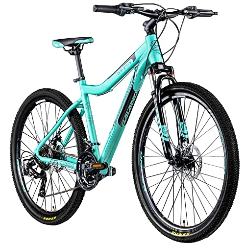 Mountain Bike : Galano Mountain bike 650B Hardtail MTB GX-27, 5 Bike 27, 5 pollici 21 marce (turchese, 45 cm)