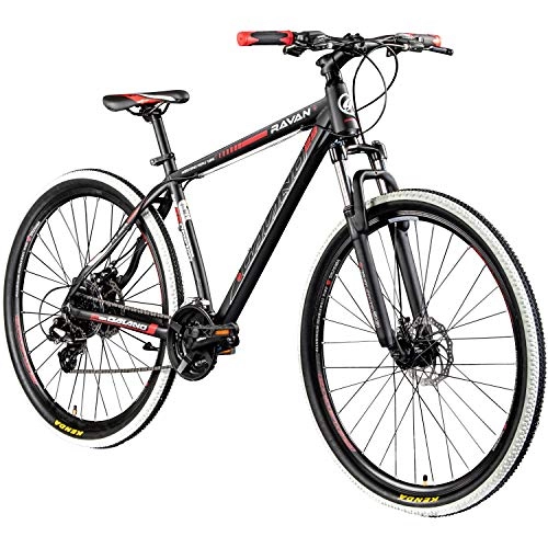 Mountain Bike : Galano Ravan - Bicicletta Mountain Bike, 29", 24 Marce, 3 Colori, Nero / Rosso, 48 Centimetri