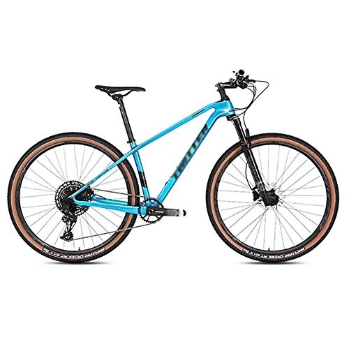 Mountain Bike : GAOTTINGSD - Bicicletta da mountain bike per adulti mountain bike da competizione a velocità variabile per uomini e donne a doppio disco freno telaio in carbonio (colore: blu, dimensioni: 29 x 17 in)