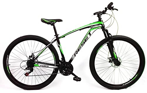 Mountain Bike : giordano shop Bicicletta Mountain Bike MTB Ragazzo 29"" 21V in Acciaio Nero e Verde Fluo