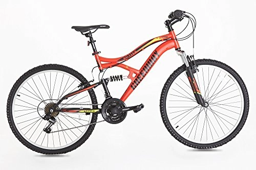 Mountain Bike : Greenway - Bicicletta da montagna multi-sospensione, 26", telaio da 17", colore rosso, T16B112RED26, Red, 26