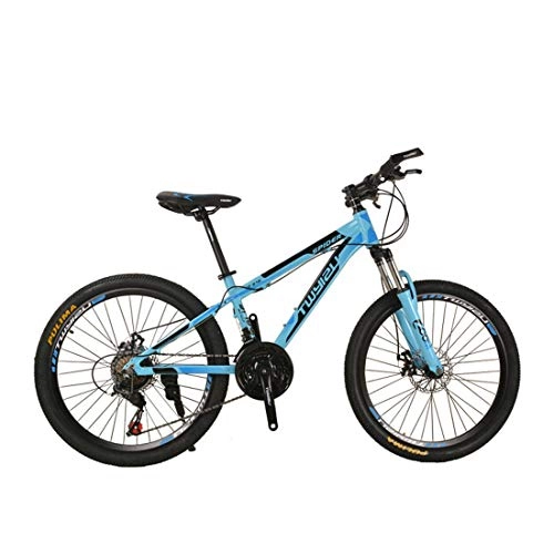 Mountain Bike : GRXXX Bicicletta per Bicicletta da 24 Pollici con Telaio in Alluminio per Bici da 21 Pollici, Blue-24 inch