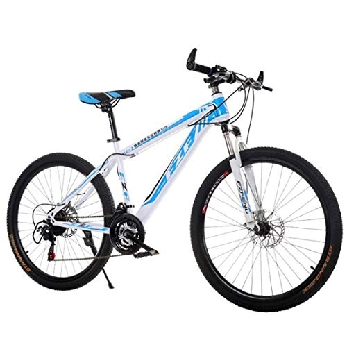 Mountain Bike : GXQZCL-1 Bicicletta Mountainbike, Mountain Bike, Acciaio al Carbonio Telaio Biciclette Montagna, Doppio Freno a Disco e Sospensione Anteriore Ravine Bike MTB Bike (Color : White, Size : 24 inch)