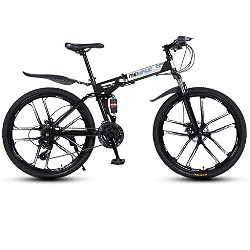 Mountain Bike : GXQZCL-1 Bicicletta Mountainbike, Mountain Bike, Biciclette Pieghevoli Montagna, Sospensione Doppia e Doppio Freno a Disco, MTB Bike MTB Bike (Color : Black, Size : 27-Speed)