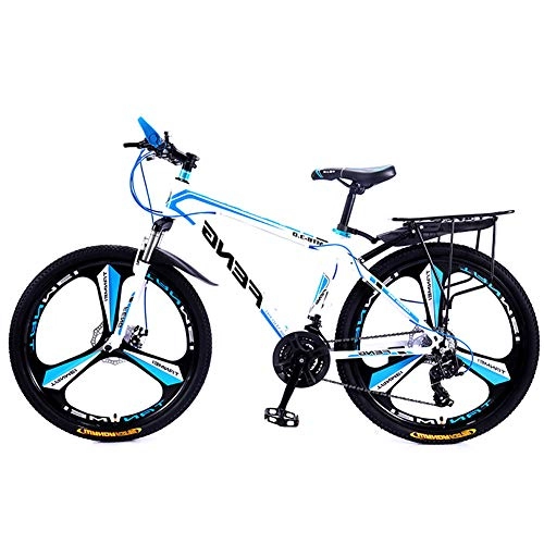 Mountain Bike : Hardtail Bici da Mountain, Mountain Bike per Adulti, Bicicletta da Uomo per Uomo E Donna, Freni A Doppio Disco Ammortizzatore Anteriore Mountain Bike, White Blue, 26inch 30speed