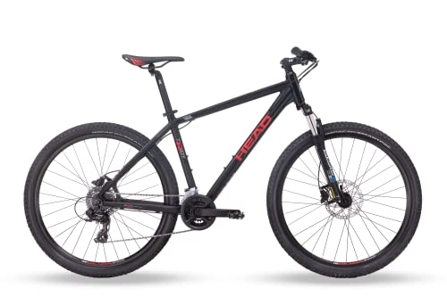 Mountain Bike : Head Troy II, Mountain Bike Unisex Adulto, Nero Opaco / Rosso, 46 Centimetri