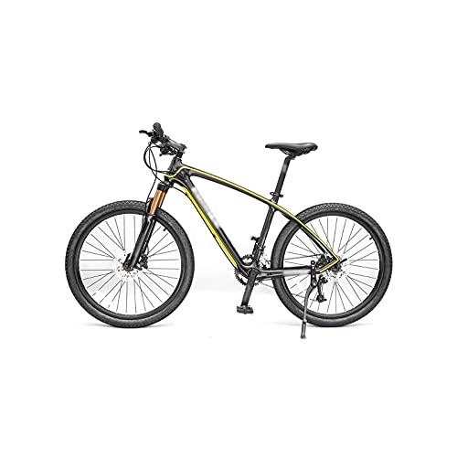 Mountain Bike : HESND Zxc Biciclette per adulti in fibra di carbonio a velocità variabile Mountain Bike Cross Country Racing Car Pneumatico Assorbimento degli urti Uomini e Donne (colore: giallo, Taglia: 27_29)