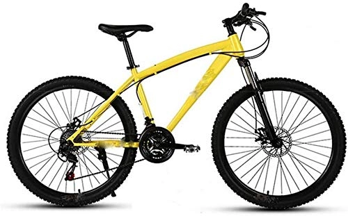 Mountain Bike : HFFFHA Mountain Bike 24in Mountain Bike for l'adulto, di Alluminio Leggero della Sospensione Totale Frame, Forcella della Sospensione, Disc (Color : Yellow, Size : 21 Speed)