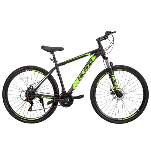 Mountain Bike : Hiland Mountain bike da 29 pollici, 21 velocità, con telaio in acciaio, forcella ammortizzata, cambio Shimano, colore nero e verde …
