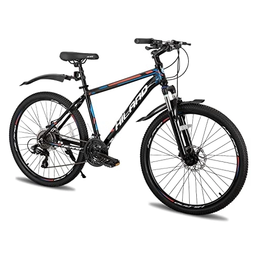 Mountain Bike : Hiland mountain bike in alluminio, 26 pollici, con cambio Shimano a 24 velocità, con freni a disco, misura del telaio 17 pollici MTB bicicletta per adolescenti.