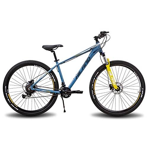 Mountain Bike : Hiland Mountain bike in alluminio da 29 pollici, mountain bike a 16 velocità, con cambio Shimano Lock-Out, forcella ammortizzata, freno a disco idraulico da 431 mm a 482 mm, colore blu…