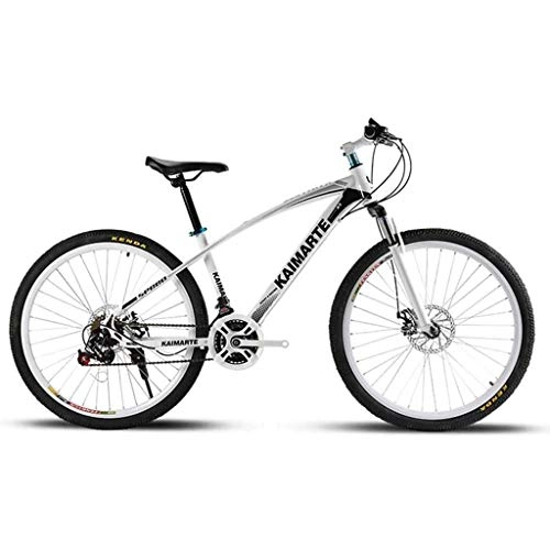 Mountain Bike : HongLianRiven Bicicletta BMX, Mountain Bike, Bicicletta della Strada, Hard Tail Bike, 26 Pollici 21 / 24 / 27 velocit Studente Variable Speed Bike 7-20 (Color : White, Size : 21 Speed)