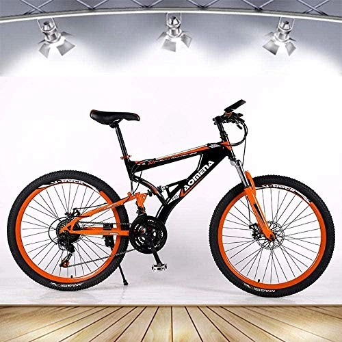 Mountain Bike : HongLianRiven BMX Off-road Mountain Bike 26" Velocità Variabile Velocità Variabile Doppia Freno a Disco Maschio E Femmina Bicicletta Studente 7-14, Nero arancione, 26 inches x 19 inches