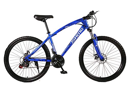 Mountain Bike : I-eJS Mountain Bike, Telaio in Acciaio da 26"Pollici, Parafango Anteriore e Posteriore a 21 velocità Freno a Disco Meccanico Anteriore e Posteriore, Fuoristrada Mountain Bike, Blue