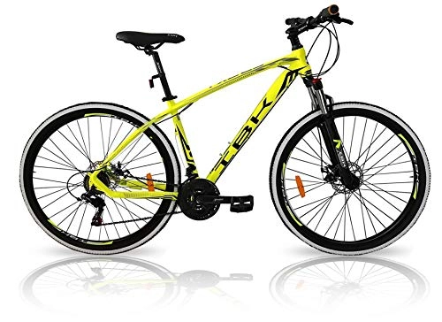 Mountain Bike : IBK Bicicletta Mountain Bike Adulto 29" TXC Alluminio Ammortizzata Cambio Shimano 21V (Giallo)