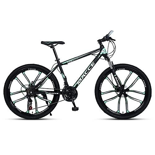 Mountain Bike : iuyomhes 26-Pollici Montagna Adulto Bicycles 21-27 velocità per Mens / Women High Carbon Steel Frame con Sospensione Dual Disc Brake MTB Bicycle