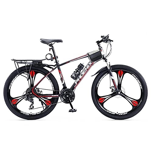 Mountain Bike : JAMCHE Mountain bike da 27, 5 pollici per biciclette per uomo e donna con freno a doppio disco a 24 velocità per adulti con telaio in acciaio al carbonio / Rosso / 24 velocità