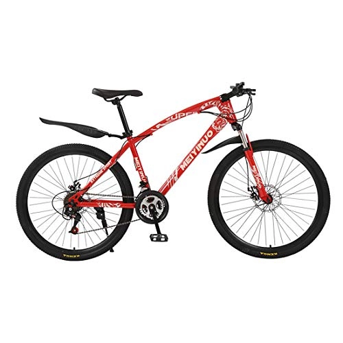 Mountain Bike : JIAODIE - Bicicletta da strada ibrida da uomo / donna, a 21 velocità, a 30 razze a doppio disco, in acciaio al carbonio, colori diversi, rosso