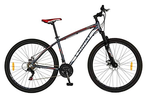 Mountain Bike : JISU - Mountain Bike in Alluminio MTB-HT 18 Pollici, Grigio, Rosso