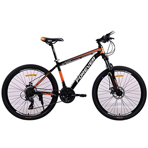 Mountain Bike : JLZXC Mountain Bike Bicycle Bicicletta Bici 26" 24 Costi Unisex MTB Bike Lega Leggera di Alluminio Telaio Sospensione Anteriore a Doppio Disco Freno (Color : Orange)