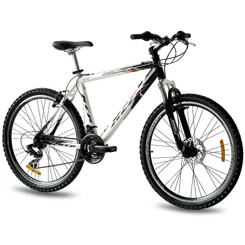 Mountain Bike : KCP 26" Bici Mountain Bike Uomo Evolution Alluminio 18 Velocitá Shimano Bianco Nero (WS) - 66, 0 (26 Pollici)
