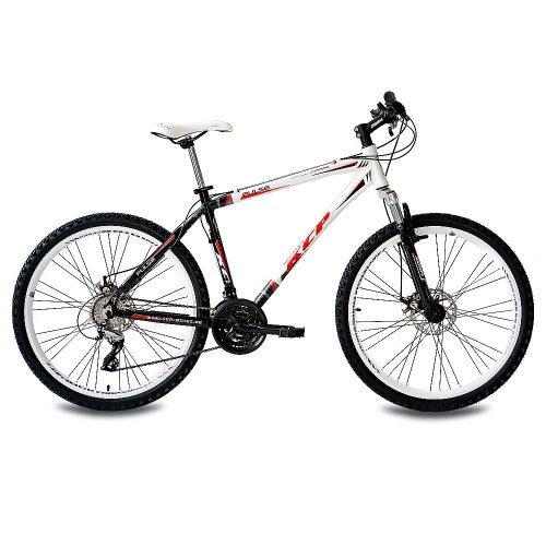 Mountain Bike : KCP 26" Mountain Bike Bici Unisex Pulse Alluminio 21 Velocitá Bianco Nero (WS) - 66, 0 (26 Pollici)