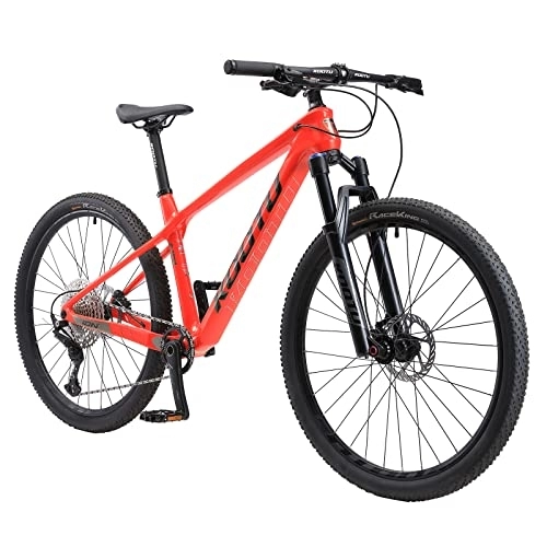 Mountain Bike : KOOTU Mountain Bike in carbonio, DECK6.1 MTB Hardtail a 12 velocità per giovani / adulti con kit ruote Shimano M6100 Altus 27, 5 / 29 pollici