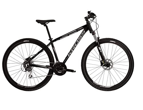Mountain Bike : Kross Hexagon 6.0 Mountain Bike L 21 pollici, telaio 53 cm, ruote 29 pollici, freno a disco, cambio Shimano a 24 marce Hardtail bicicletta nero grigio grafite