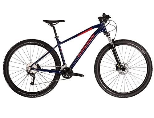 Mountain Bike : Kross Level 2.0 Mountain bike S 16 pollici 41 cm telaio 29 pollici freno a disco, cambio Shimano a 24 marce Hardtail bicicletta blu navy rosso