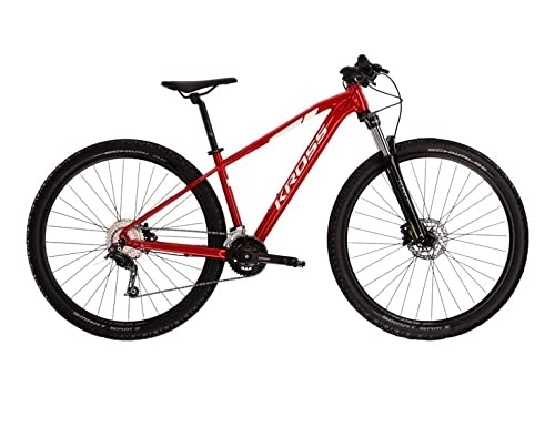 Mountain Bike : Kross Level 3.0 Mountain bike XL telaio 29 pollici ruote freno a disco, cambio Shimano a 24 marce Hardtail bicicletta rosso bianco