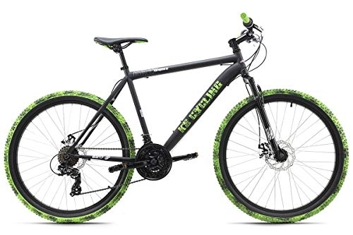 Mountain Bike : KS Cycling, Mountain bike Hardtail Crusher 26'' nero / verde RH 51 cm Unisex-Adulti, 26 Zoll