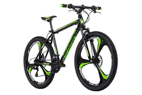 Mountain Bike : KS Cycling Sharp, RH 46 Mountain Bike Hardtail, 26", Colore: Nero / Verde Gioventù Unisex, Zoll, 46 cm